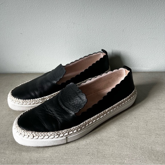 Kate Spade Loren Black Scalloped Slip-On Espadrille Sneakers - Picture 2 of 7